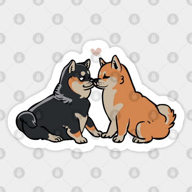 Shiba Inu Kisses Sticker by huebucket